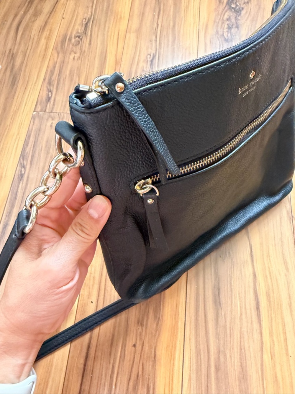 kate spade Black Leather Crossbody with Gold Hardware - Picture 4 of 9